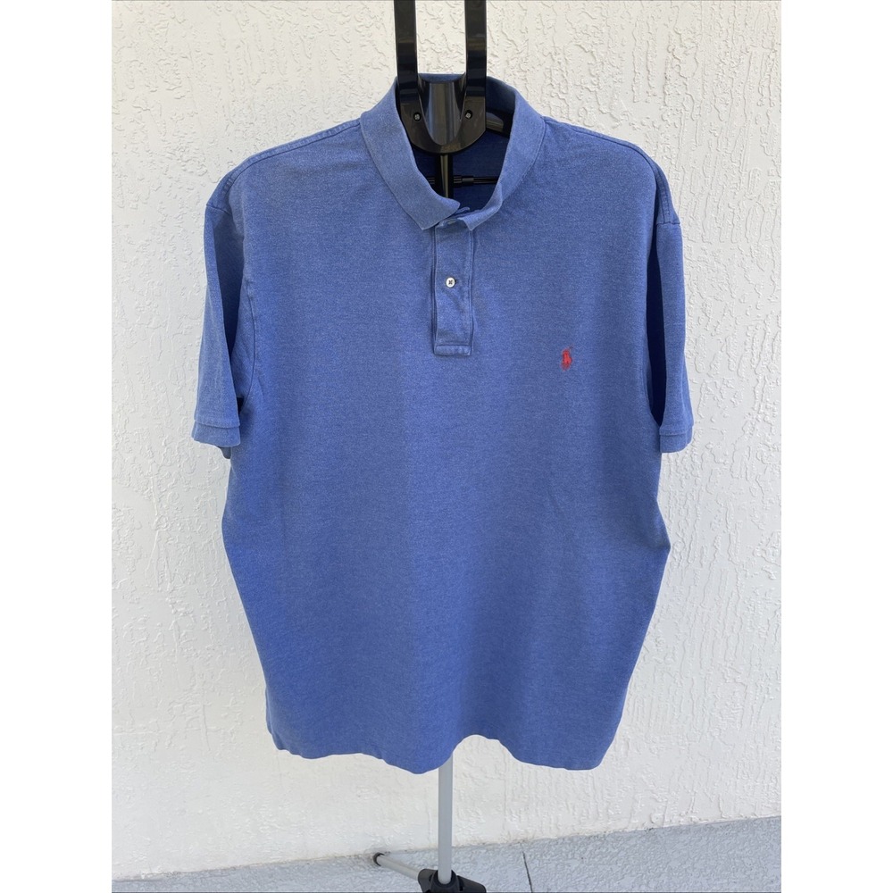 Polo Ralph Lauren Chambray Blue Polo Shirt 2XLT short sleeve 100% cotton